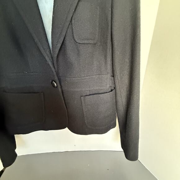 J Crew Women’s Wool Blazer Size 4 Short Navy Cinch‎ Waist - Picture 4 of 13